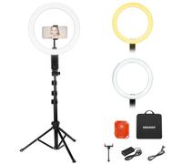 NEEWER 12" Ring Light Selfie avec app, télécommande et trépied, LED Bicolore 3200mAh, IRC 95, température de Couleur 2900K-7000K, Compatible avec iPhone, idéal pour Les Vlogs (RB12B)