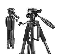 Neewer 142 centimètres Trépied Aluminium Portable Noir avec Tête Pivotante 3 Directions et Sac pour DSLR, DV Vidéo Caméscope, Charge Admissible de 4 kilogrammes (SAB234)