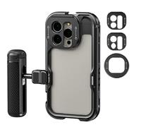 NEEWER 15 Pro Cage 2e Gen, Vidéo Rig Stabilisateur Smartphone&Poignée Latérale Démontage Rapide, Adaptor Filtre 67mm&Lens Mount T, Plaque Arrière Objectif 17mm, Compatible avec Moment, PA043+PA045B