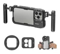 NEEWER 15 Pro Max Cage de Téléphone avec 2 Poignées Compatible avec iPhone 15 Pro Max, Adaptateur de Filtre Métal 67mm, Fond de