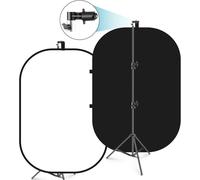 NEEWER 150x200 cm Chromakey Noir et Blanc 2-en-1 Toile de Fond Pliable Pop-Up Pliable avec Support, Panneau Pliable pour Photo, Vidéo, Diffusion en Direct, etc.