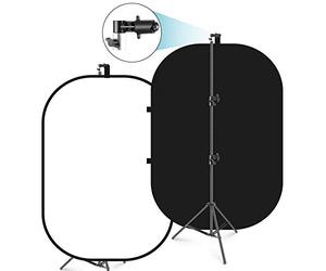 Neewer 150x200 cm Chromakey Noir et Blanc 2-en-1 Toile de Fond Pliable Pop-Up Pliable avec Support, Panneau Pliable pour Photo, Vidéo, Diffusion en Direct, etc.