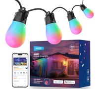 NEEWER 15m Guirlande Lumineuse Extérieure, Contrôle par Application, AI Intelligente RGB IC W, Intensité Variable, IP65 étanche15 Ampoules LED/50+ Ambiances, Compatible avec Alexa Google,NR01