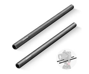 NEEWER 15mm Rod Tiges d'extension en Fibre de Carbone Lot de 2,Compatible avec SmallRig Compatible avec Tilta Le système de Support d'épaule de 15 mm Rail Follow Focus pour DSLR Camera,SR002 (30cm)