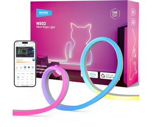 NEEWER 16.4ft/5m Bande LED, Ruban néon Flexible et sécable avec Intelligence Artificielle RGB et contrôle par Application, pour Chambre, Salle de Jeux,Compatible avec Google Assistant Alexa,NS02