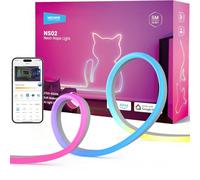 NEEWER 16,4ft/5m LED Lichtleiste, Intelligente AI App Steuerung RGB zuschneidbar Neon Lichterkette Farbwechsel für Schlafzimmer Spielzimmer Wand Außen Wasserdicht Dekoration, NS02