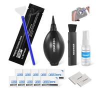 NEEWER 16 en 1 Kit de Nettoyage d'objectif d'appareil Photo, 1 Brosse + 1 souffleur + 1 Tampon Nettoyage pour capteur Plein Format 24 mm + 1 Spray nettoyant + 2 Chiffons + 10 lingettes humides, HM-44