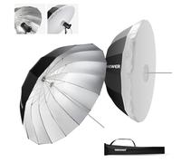 NEEWER 165cm Parabolique Réfléchissant Parapluie Photographie avec Intérieur Argenté,Éclairage Doux avec Couvercle Diffuseur,Sac,Pliage Rapide pour Caméra Studio Prise de Vue Monolight Flash,NS3U