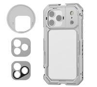 NEEWER 17 Pro Cage, stabilisateur vidéo à dégagement Rapide pour iPhone 17 Pro, avec Anneau Filtre 67mm, Plaque arrière d'objectif 17mm, Adaptateur Monture en T Compatible avec Moment, Argent, PA143