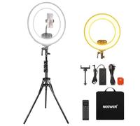 NEEWER 18" Ring Light avec trépied et Support pour téléphone,Compatible avec iPhone,LED 45W,2900K-7000K,CRI97+,Batterie 14.4V 3500mAh, idéal pour vidéos,Maquillage, Studio et Streaming,RB18B