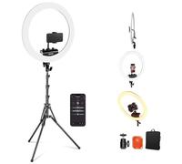 NEEWER 18" Ring Light Professionnel, Lumière Anneau Ultra Fin, 45 W 2900K-7000K TLCI98, avec Trépied, Obturateur à Distance et APP Contrôle, Éclairage Plus Doux pour TikTok Selfie, RP18B Pro Blanc