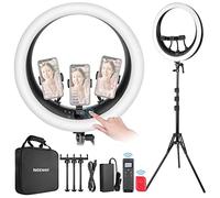 NEEWER 19" Ring Light,Lumière Anneau avec 3 Supports Téléphone,Contrôle 2.4G Amélioré Gradation Lisse à 1%,LCD et Contrôle Tactile,CRI 97+ 2540lux,pour Streaming Home Office Zoom Call- RP18H