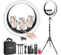 NEEWER 19" Ring Light,Lumière Anneau avec 3 Supports Téléphone,Contrôle 2.4G Amélioré Gradation Lisse à 1%,LCD et Contrôle Tactile,CRI 97+ 2540lux,pour Streaming Home Office Zoom Call- RP18H