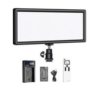 Neewer 2,4G T120 LED Lumière Vidéo Super Mince Bicolore sur Appareil Photo 3200-5600K Dimmable avec Écran LCD, Batterie Li-ION et Chargeur USB, Éclairage Plus Doux pour Portrait Enfants Photographie