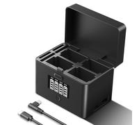 NEEWER 2 en 1 Chargeur Batterie USB à 4 Canaux pour NP-FZ100 et LP-E6, Charge Rapide 40W, Alimentation de Secours Plastique Compatible avec Sony A6700, A7III, FX3, FX30, A7IV, Canon EOS R5 II, NW-ZP4