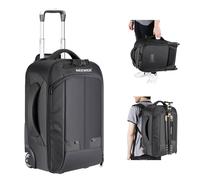 Neewer 2-en-1 Sac à Dos Convertible à Roulettes pour Appareil Photo, avec Compartiment Rembourré Anti-choc Détachable pour SLR/DSLR, Trépied, Objectifs et D'autres Accessoires (Noir)