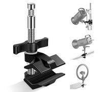 NEEWER 2" Griffe Étau en Acier avec Goujon de 5/8",Mâchoire Réglable en Aluminium, Coussinet en Caoutchouc de Support C,Anti-Torsion,Poignée Rotative pour Lumière Vidéo LED Softbox,UA015