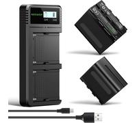 NEEWER 2 NP-F970 7800mAh batteries pour Sony FX3/FX30/A7, pour Canon R5, pour Nikon Z8, Camera Battery de chargeur rapide LCD double USB pour Handycam Appareil Photo lumière Vidéo LED moniteur curseur