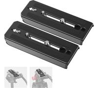 NEEWER 2 Pack 501PL Plaque de Fixation Rapide Compatible avec MVH500AH 502AH, Plaque de Montage Caméra avec Vis 1/4" 3/8", Goupille Anti-Décrochage Rétractable pour GM001 GM002 GM006, QR5