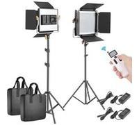 2 Packs Kit d'Eclairage Avancé 2,4G 480 LED Vidéo Lumière de Photographie avec Sac, LED Panneau Bicolore Dimmable avec 2,4G Télécommande sans Fil,