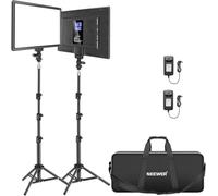 NEEWER 2 Packs Panneau Lumière Vidéo LED 12,9" avec Batterie 8000mah Intégrée Éclairage Vidéo Bicolore Variable avec Support Lumière&Sac Transport pour Jeu/Diffusion Direct/Youtube/Studio/Photographie