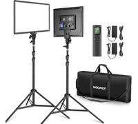 NEEWER 2 Packs Panneau Lumière Vidéo LED 45,7cm , Éclairage Vidéo Bicolore Variable avec Support Lumière & Sac Transport, 45W Lampe Studio Vidéo pour Jeu/Diffusion Direct/Youtube/Studio/Photographie