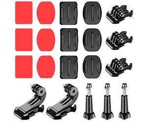 NEEWER 20 en 1 Kit d'Accessoires pour Caméra d'Action Compatible avec Gopro 12 11 10 9 DJI Osmo Insta360 Avec Base à Clip de Boucle Crochet en J Vis Moletée Longue 3 Supports Adhésifs avec Tampon, etc