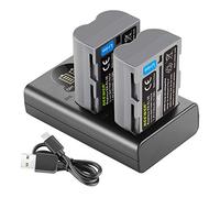 Neewer 2100mAh Batterie de Rechange Lot de 2 pour Nikon EN-EL3e - avec Chargeur Dual USB avec LCD Affichage Compatible avec Appareil Photo DSLR Nikon D50 D70 D70s D80 D90 D100 D200 D300 D300s D700