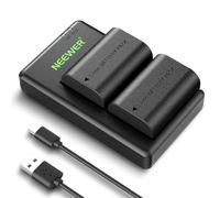NEEWER 2 Pack 2400mAh LP-E6P/LP-E6NH/LP-E6N/LP-E6 Batterie de Rechange & Chargeur USB Double, Adaptée au Canon EOS R5 Mark II EOS R5 EOS R6 EOS R7 EOS R 5D II III IV 6D 6D II 7D 7D II 60D 70D 80D 90D