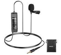 NEEWER 3,5mm TRRS Lavalier Micro cravate Brancher & Jouer Mini Clip sur Micro Condensateur Omnidirectionnel pour Caméra Phone PC,Coupure Basse Fréquence,Contrôle du Gain,Prise Casque Surveillance,CM10