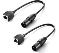 Neewer 3 Broche Câble DMX XLR Mâle vers RJ45 Femelle, Lot de 2 Adaptateurs RJ45 vers XLR 3 Broche, Connecteur pour Tube Lumineux RGB TL60/TL90C/TL120C, Contrôleur d'Éclairage DMX512, 35cm, NC005