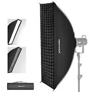 NEEWER 30x120cm Softbox Rectangulaire Installation et Pliage Rapide,avec Diffuseurs/Grille de Faisceau/Sac,Compatible avec Aputure 120d Godox SL60w NEEWER RGB CB60 et Lampe à Monture Bowens,SF30120Q