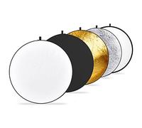 NEEWER 32in/80cm Réflecteur de Lumière Diffuseur de Lumière 5 en 1 Multidisque Pliable Translucide, Argent, Or, Blanc et Noir pour l'Éclairage de Studio de Photographie et l'Éclairage Extérieur