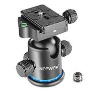 Neewer Tête sphérique Pro en métal rotative à 360 degrés avec Plaque Rapide de 6,35 mm, Niveau à Bulle pour trépied, Monopode, Curseur, Appareil Photo Reflex numérique, caméscope jusqu'à 8 kg (bleu)