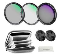 NEEWER 37mm ND + CPL+UV Kit de filtres Variable(3 Pack),Filtre polarisant Circulaire Multicouche à densité Neutre (ND2-400), kit d'accessoires de Photographie avec étui Transport&Capuchons d'objectif