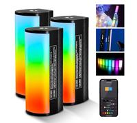 NEEWER 3PCS Pro Baguette Lumineuse Magnétique, Contrôle DMX APP, Effet Personnalisé, RGB à 360°, 2600mAh, Variable 2500-10000K, 17 Scènes,Éclairage LED pour Photographie et Enregistrement Vidéo, TL98C