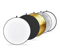 Neewer 43 pouces / 110 cm 5-en-1 Pliable Multi-Disc Réflecteur de Lumière avec Sac - Translucide, Argent, Or, Blanc et Noir