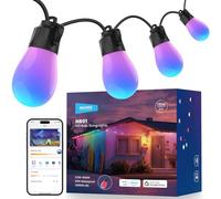 NEEWER 48ft Guirlande Lumineuse Extérieure, Contrôle par Application, AI Intelligente RGBW, Intensité Variable, IP65 étanche15 Ampoules LED/50+ Ambiances, Compatible avec Alexa Google,NR01