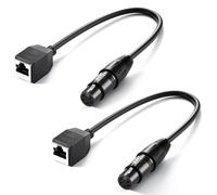 Neewer 5 Broches Câble DMX XLR vers RJ45 Femelle, Lot de 2 Connecteurs Adaptateurs RJ45 vers XLR UNIQUEMENT pour Tube Lumineux RGB TL60/TL90C/TL120C, Contrôleur d'Éclairage DMX512, 35cm, NC007