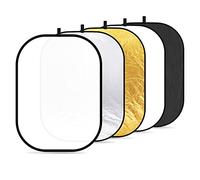 Neewer ® 5-en - 1 ovale 150 x 200 cm-professionnel pliable Multi-Disque réflecteur de lumière et translucides, argent, noir, doré, Surface Blanc