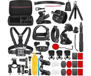 NEEWER 50 en 1 Kit d'accessoires pour Caméra d'Action Compatible avec GoPro Hero 12 11 10 9 DJI OSMO 4 3 2 Insta360 X3 X2 GO 3 SJCAM DBPOWER AKASO VicTsing APEMAN WiMiUS QUMOX Lightdow Campark Sony DV