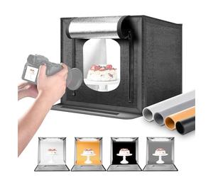 NEEWER 50W Boîte à Lumière Studio Photo Améliorée, 20"x20" Pliable Portable, 4 Fonds, 5600K 192 LED 5310lx/0,5m, Tente de Prise de Vue pour Cabine à Intensité Variable pour Bijoux Électroniques, LP50