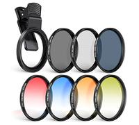 NEEWER Kit de Filtre 52mm avec Clip pour Objectif de Phone, CPL, ND32, Filtre étoilé 6 Points, filtres gradués (4 Couleurs), Compatible avec iPhone 16 15 14 Pro Max 13 12 11 & Canon Nikon Sony Caméra