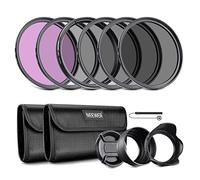 NEEWER Kit de Filtre pour Objectif 52mm : UV, CPL, FLD, ND2, ND4, ND8, Pare-Soleil et Capuchon d'Objectif Compatibles avec Canon Nikon Sony Panasonic DSLR Caméras avec Objectif 52mm
