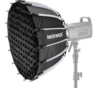 NEEWER 55cm Softbox Parabolique Installation et Pliage Rapide,avec Diffuseurs/Grille Nid d'abeille,Compatible avec Aputure 120d Dôme de Lumière Godox sl60w NEEWER RGB CB60 et Lampes à Monture Bowens