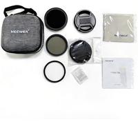 NEEWER 55mm Kit de filtres ND + CPL + UV Variables (3 Pack),Filtre polarisant Circulaire Multicouche à densité Neutre (ND2-400), kit d'accessoires avec étui de Transport et Capuchons d'object