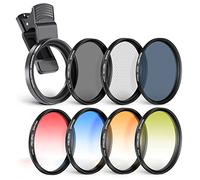 NEEWER Lot de filtres à effet ND/CPL/55 mm avec clip de serrage pour objectif d'appareil photo, ND32 6 points Star 4 filtres de couleur gradués compatibles avec Samsung 16, 15, 14 Pro Max Plus, 13, 12