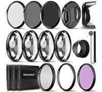 NEEWER 58mm Filtre ND/CPL/UV/FLD/Gros Plan&Kit d'Accessoires d'objectif avec ND2 ND4 ND8, Filtre de Gros Plan(+1/+2/+4/+10), PareSoleil en Caoutchouc Pliable, Capuchon d'Objectif, Pochette de Filtre