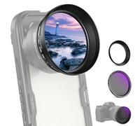 NEEWER 58mm Filtre ND Variable avec Pare-Soleil 62mm, Filtre à Densité Neutre Réglable ND2-32 1-5 Arrêts pour Téléobjectif de Téléphone NEEWER 65mm et Objectif d'Appareil Photo 58mm, FL-105