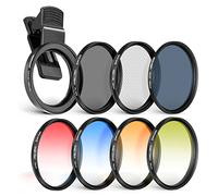NEEWER Kit de Filtre 58mm avec Clip pour Objectif de Phone, CPL, ND32, Filtre étoilé 6 Points, filtres gradués (4 Couleurs), Compatible avec iPhone 16 15 14 Pro Max 13 12 11